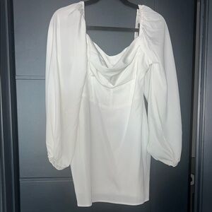 Princess Polly Lillie Long Sleeve Mini Dress White